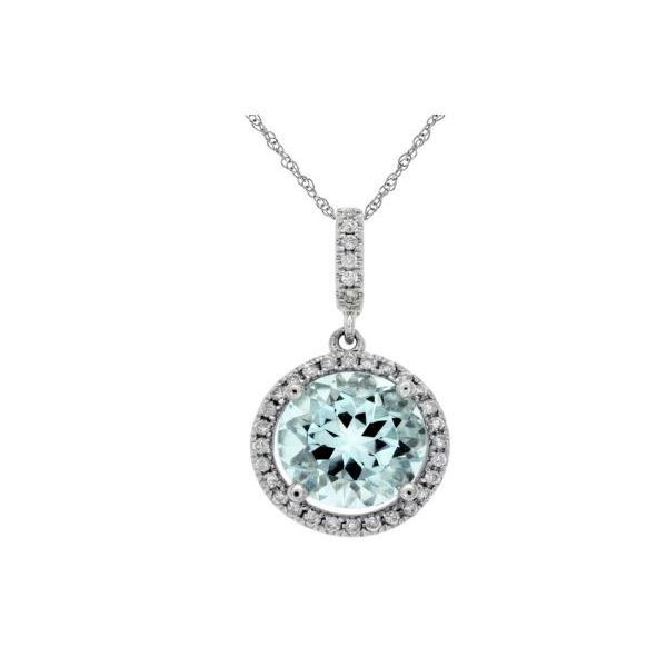 Gemstone Pendant, Aquamarine 14 Karat , White Chandlee Jewelers Athens, GA