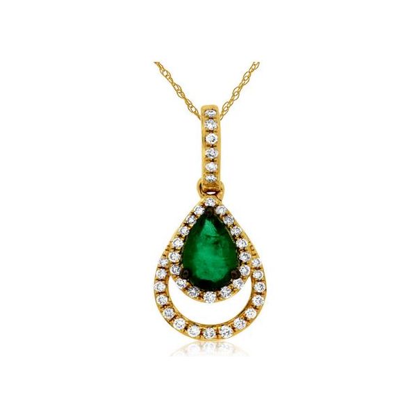 Gemstone Pendant, Emerald 14 Karat , Yellow Chandlee Jewelers Athens, GA