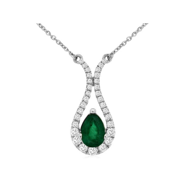 Gemstone Pendant, Emerald 14 Karat , White Chandlee Jewelers Athens, GA