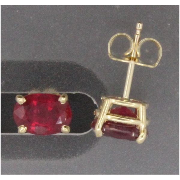 Gemstone Earrings, Ruby, 14 Karat , White Chandlee Jewelers Athens, GA
