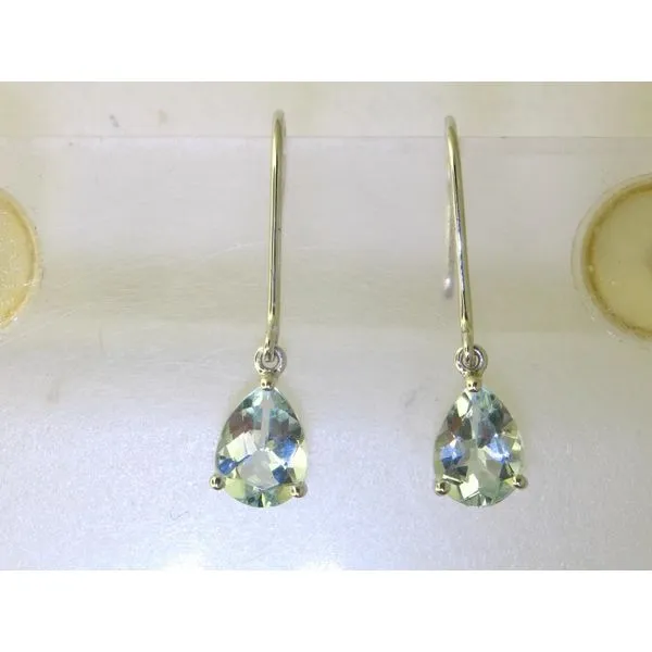 Gemstone Earrings, Aquamarine, 14 Karat , White Chandlee Jewelers Athens, GA