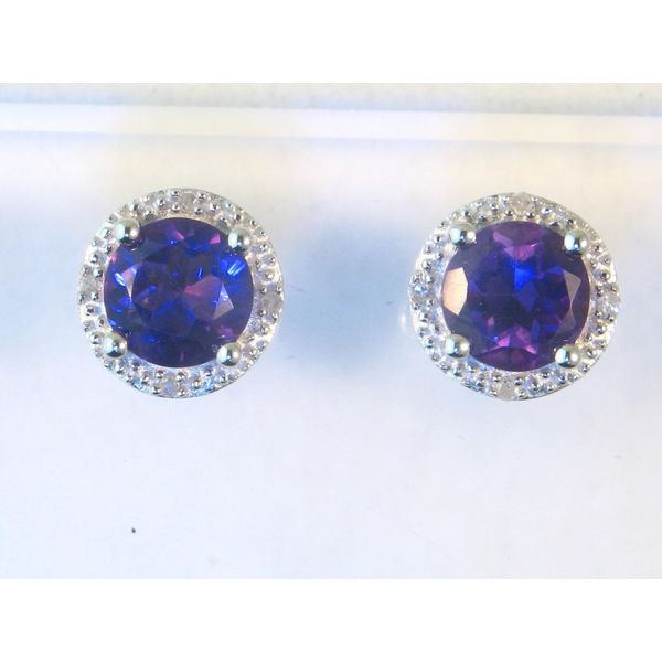 Gemstone Earrings, Amethyst, Sterling Silver , White Chandlee Jewelers Athens, GA