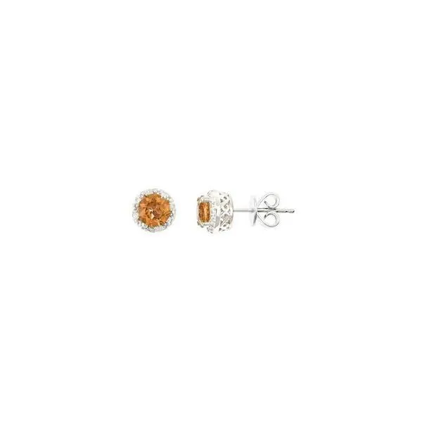 Gemstone Earrings, Citrine, Sterling Silver , White Chandlee Jewelers Athens, GA
