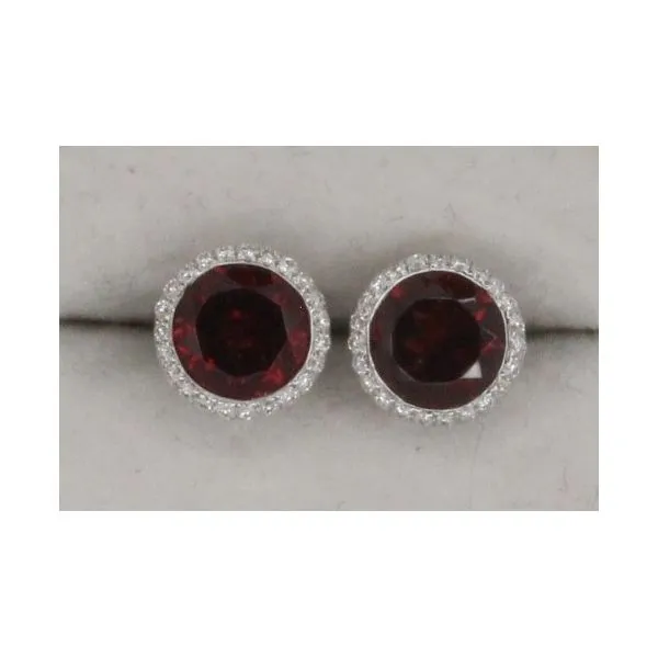 Gemstone Earrings, Garnet, 14 Karat , White similar item image