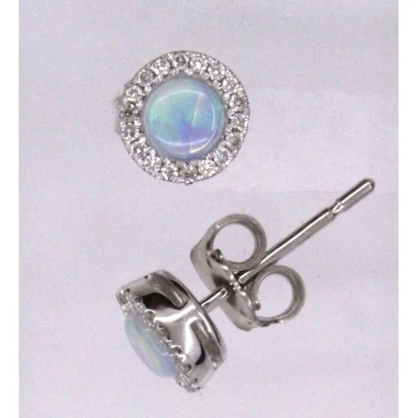 Gemstone Earrings, Opal, 14 Karat , White Chandlee Jewelers Athens, GA