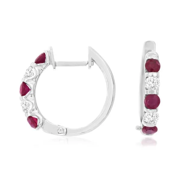 Gemstone Earrings, Ruby, 14 Karat , White similar item image