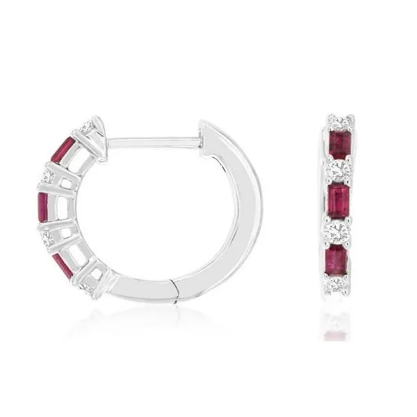 Gemstone Earrings, Ruby, 14 Karat , White similar item image