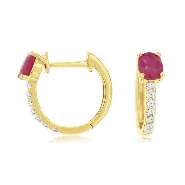 Gemstone Earrings, Ruby, 14 Karat , Yellow similar item image