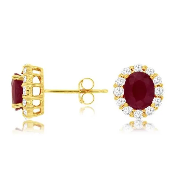 Gemstone Earrings, Ruby, 14 Karat , Yellow similar item image