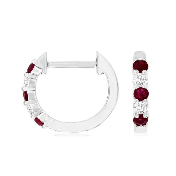 Gemstone Earrings, Ruby, 14 Karat , White similar item image
