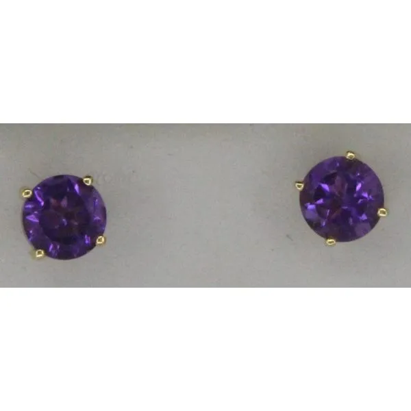 Gemstone Earrings, Amethyst, 14 Karat , Yellow Chandlee Jewelers Athens, GA