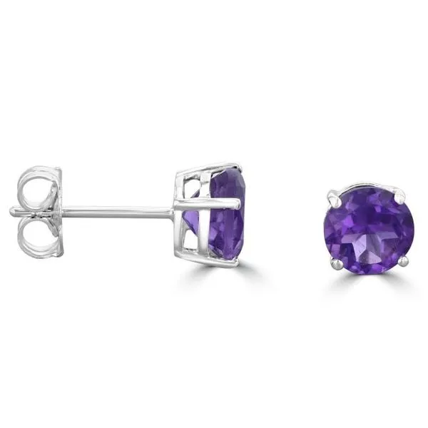 Gemstone Earrings, Amethyst, 14 Karat , White similar item image