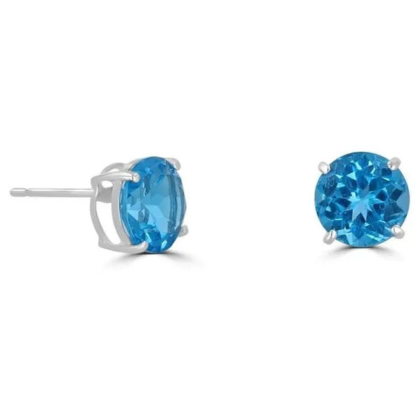 Gemstone Earrings, Topaz- Blue, 14 Karat , White similar item image