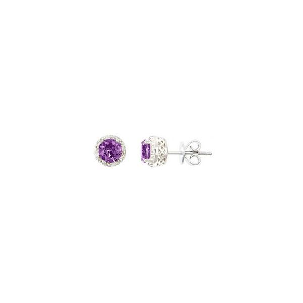 Gemstone Earrings, Amethyst, Sterling Silver , White Chandlee Jewelers Athens, GA