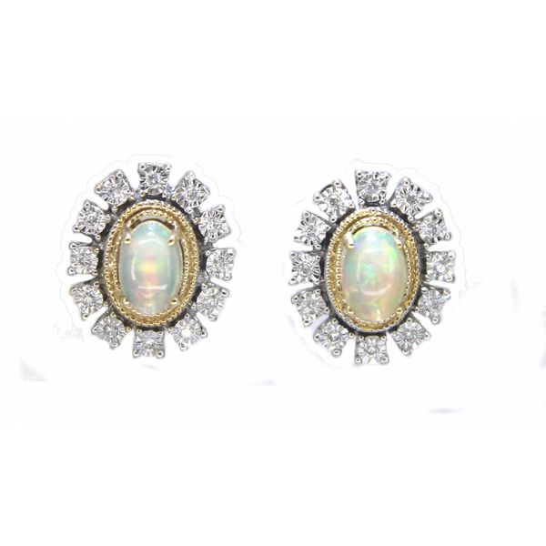 Gemstone Earrings, Onyx, 14 Karat , Two Tone Chandlee Jewelers Athens, GA