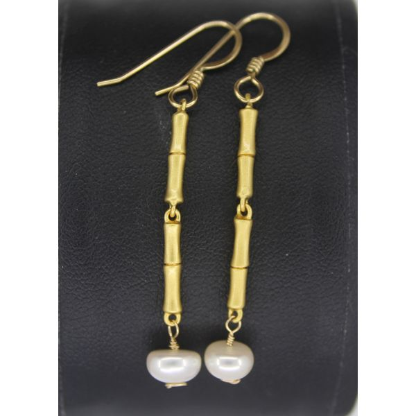 Pearl Earring, Drop , 14 Karat , Yellow Chandlee Jewelers Athens, GA