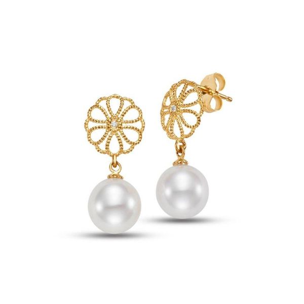Pearl Earring, Drop , 14 Karat , Yellow Chandlee Jewelers Athens, GA