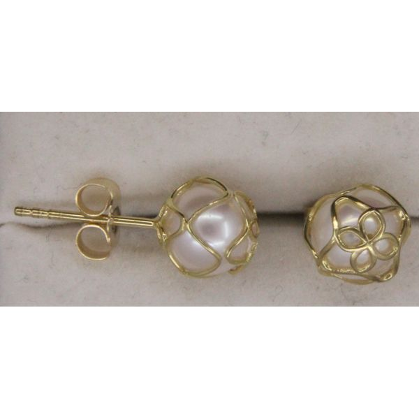 Pearl Earring, Stud , 14 Karat , Yellow Chandlee Jewelers Athens, GA