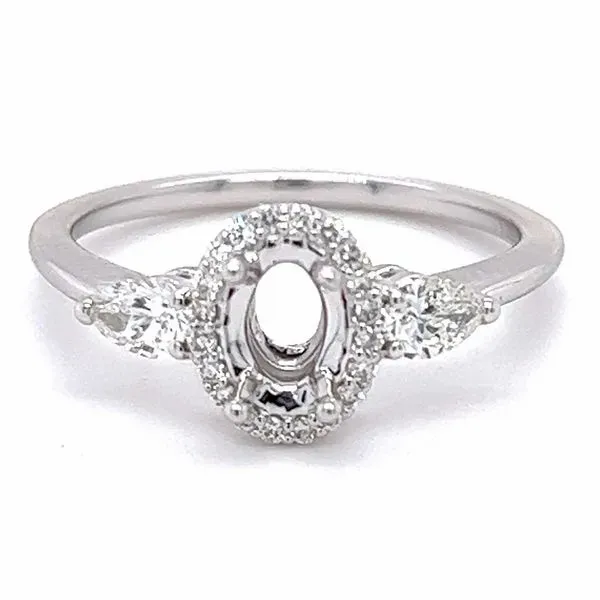 14KW .34ctw Halo Diamond Ring Setting Charles Frederick Jewelers Chelmsford, MA