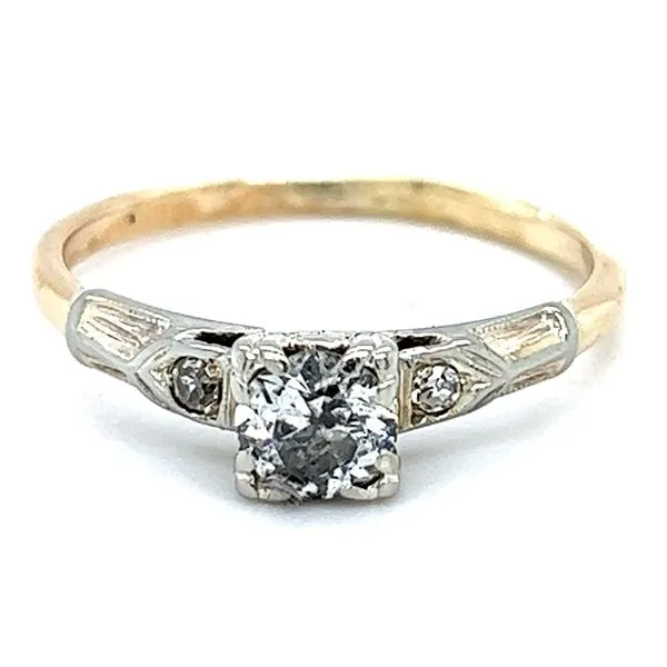 14K TT Antique Diamond Ring Charles Frederick Jewelers Chelmsford, MA