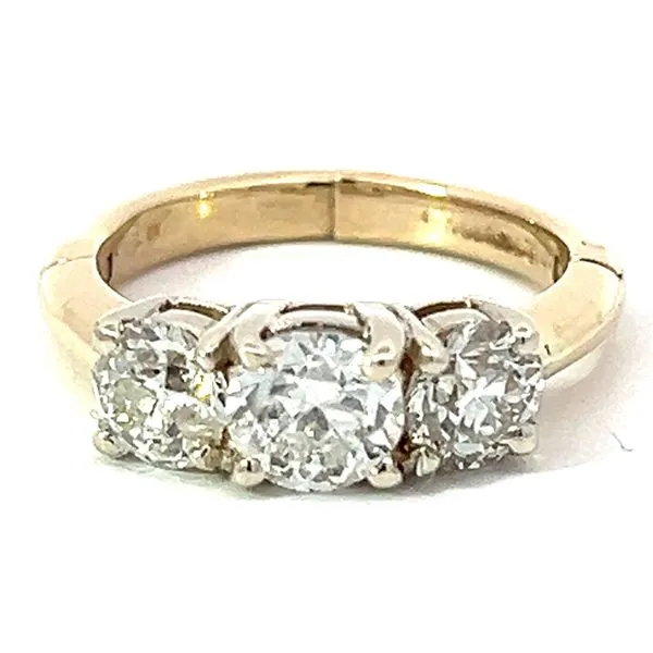 14K TT 1.31ctw F SI1 3 Stone Diamond Ring similar item image