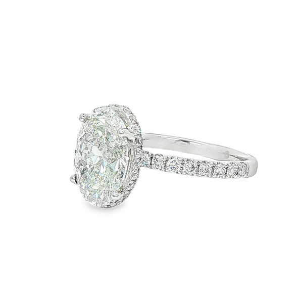 3.08ct Platinum Hidden Halo Engagement Ring Image 2 Charles Frederick Jewelers Chelmsford, MA