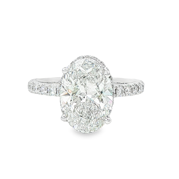 3.08ct Platinum Hidden Halo Engagement Ring Charles Frederick Jewelers Chelmsford, MA