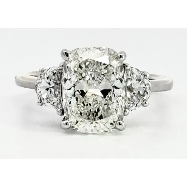 Cushion Cut and Half Moon Cut Diamond Ring Charles Frederick Jewelers Chelmsford, MA