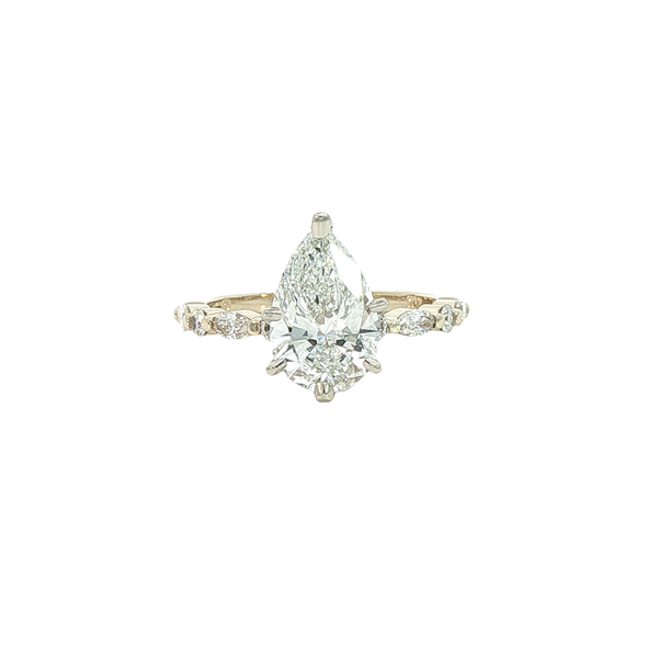 14ky Pear Shape Accented Diamond Engagement Ring Charles Frederick Jewelers Chelmsford, MA