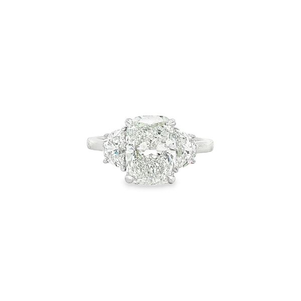 14KW 3.82ctw Lab Grown Elogated Cushion Cut Diamond Ring with 0.82ct LG Half Moon Charles Frederick Jewelers Chelmsford, MA