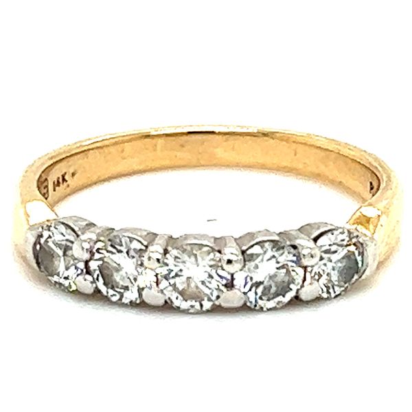 14KY 5 Stone .75ctw Diamond Wedding Band Charles Frederick Jewelers Chelmsford, MA