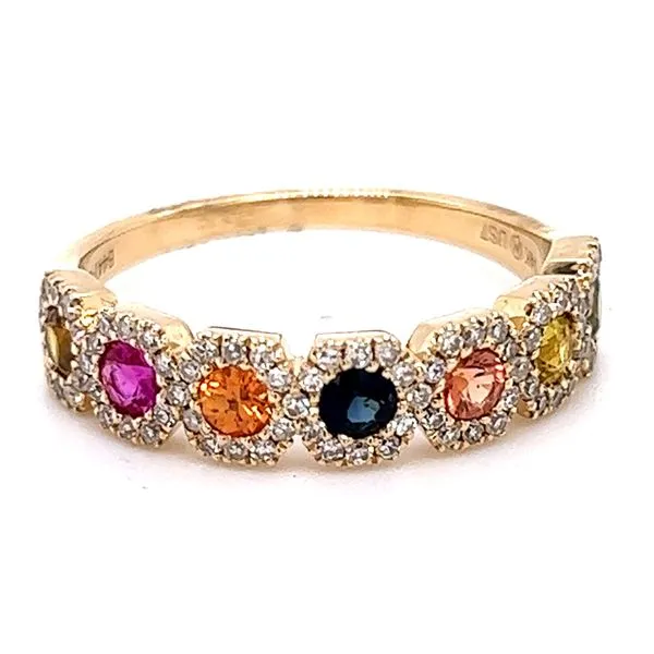 14KY .32ctw Diamond And .73ctw Sapphire Fancy Ring Charles Frederick Jewelers Chelmsford, MA