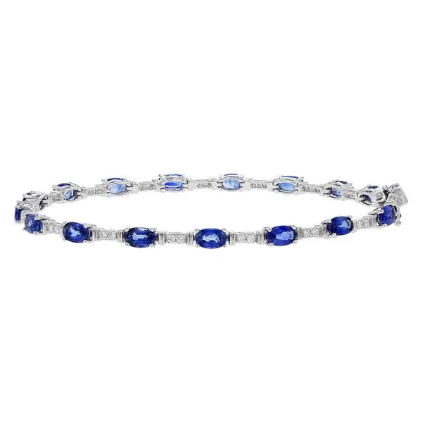 14kw 4.92  Sapphire and Diamond Bracelet 7