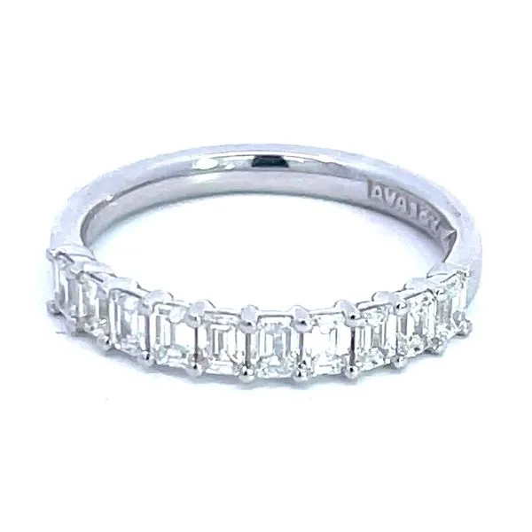 14kw Halfway Round Diamond Emerald Cut Band .95ctw Charles Frederick Jewelers Chelmsford, MA