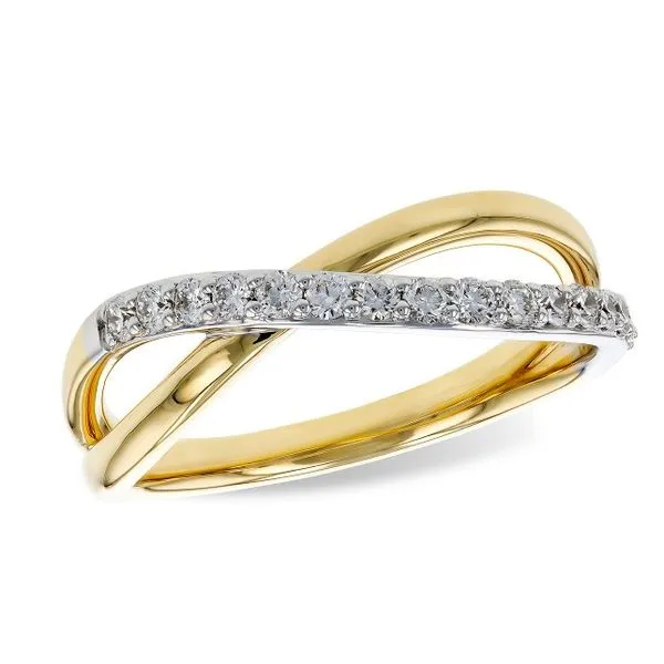 14KY/W Diamond Twist Band