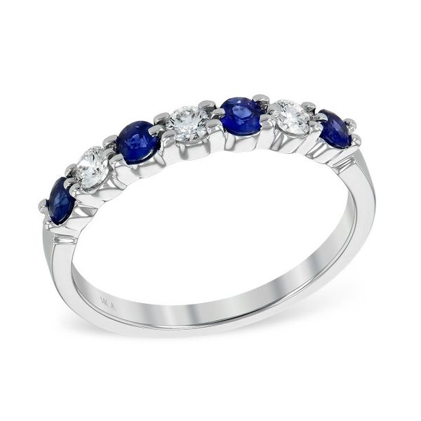 14KW Sapphire and Diamond Band 0.35ct Sapphire 0.55ctw Charles Frederick Jewelers Chelmsford, MA