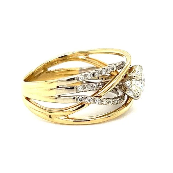 Ladys Y/W Two Tone 14 Karat Fashion Ring