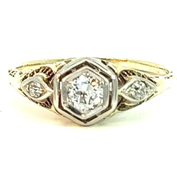 14KY Antique Diamond Ring Charles Frederick Jewelers Chelmsford, MA