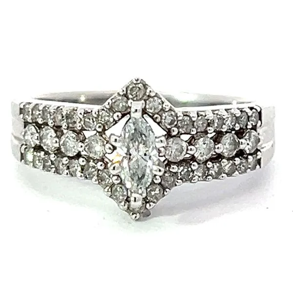 14KW 1.08ctw (.26ct F SI1 Center Marquis) Diamond Fashion Ring Charles Frederick Jewelers Chelmsford, MA