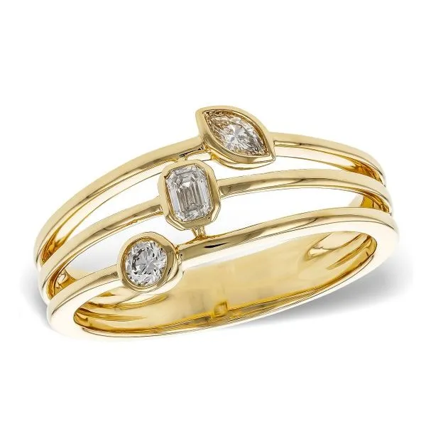 14KY Multishaped Diamond Ring .24ctw
