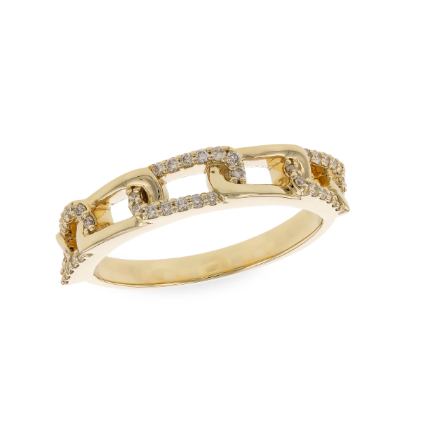 14KY 0.20ctw Diamond Link Fashion Ring Charles Frederick Jewelers Chelmsford, MA