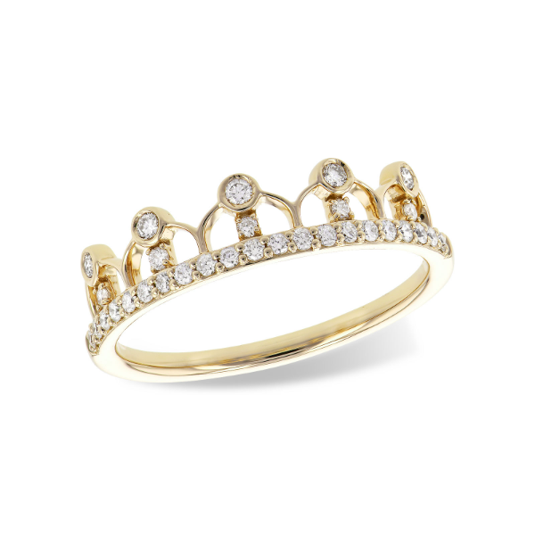 14KY 0.24ctw Diamond Crown Fashion Ring Charles Frederick Jewelers Chelmsford, MA