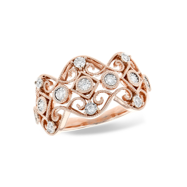 14KR 0.15ctw Antique Style Diamond Fashion Ring Charles Frederick Jewelers Chelmsford, MA