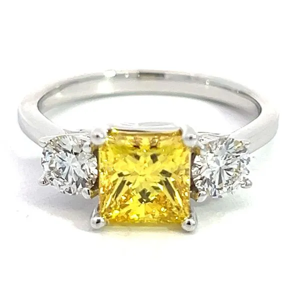 14KW 2.10ctw Yellow And White Lab Diamond Ring Charles Frederick Jewelers Chelmsford, MA