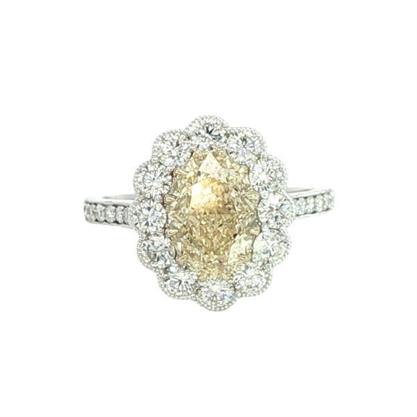 14kw Yellow Diamond Halo Ring Charles Frederick Jewelers Chelmsford, MA