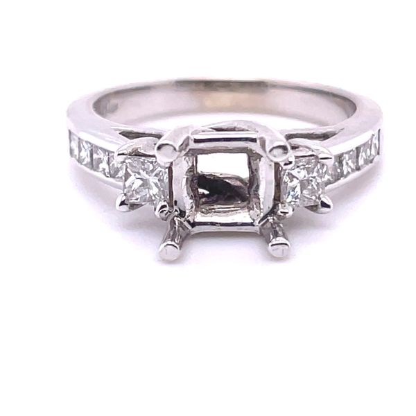 Diamond Princess Cut Ring Setting Charles Frederick Jewelers Chelmsford, MA