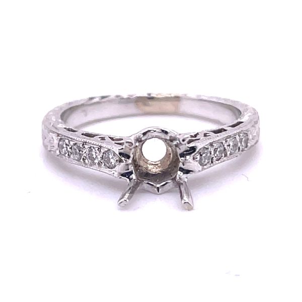 Diamond Engraved Ring Setting Charles Frederick Jewelers Chelmsford, MA
