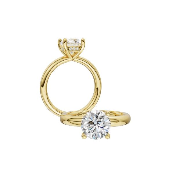 14KY Prong Semi Mount Hidden Halo 0.06ctw  **Center Stone Not included** Charles Frederick Jewelers Chelmsford, MA