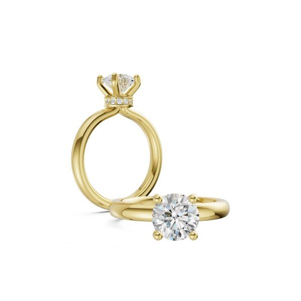 14KY Prong Semi Mount with Hidden Halo 0.09ctw **Center Stone not Included** Charles Frederick Jewelers Chelmsford, MA