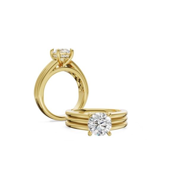 14KY Prong Set Semi Mount with Hidden Halo 0.04ctw **Center Stone not Included** Charles Frederick Jewelers Chelmsford, MA